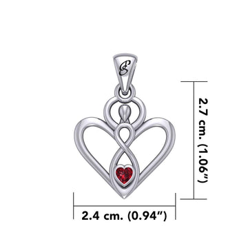 Gemstone Elegance Eternal Goddess Love Sterling Silver Immortal Love Pendant by Peter Stone TPD6204 - Jewelry
